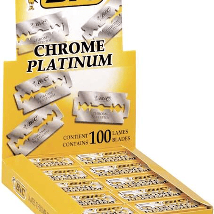 Bic Chrome Platinum Expositor de 20 Cajas de 5 Hojas de Afeitar Doble Filo 1
