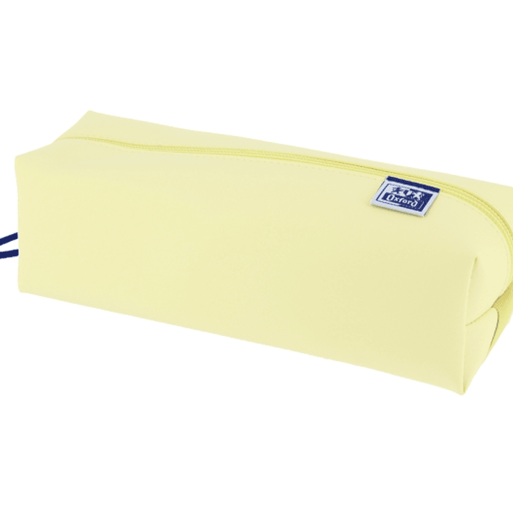 Oxford Live & Go Estuche Cuadrado Grande - Material Acolchado - Goma Elastica para unirlo al Cuaderno - Color Amarillo 1