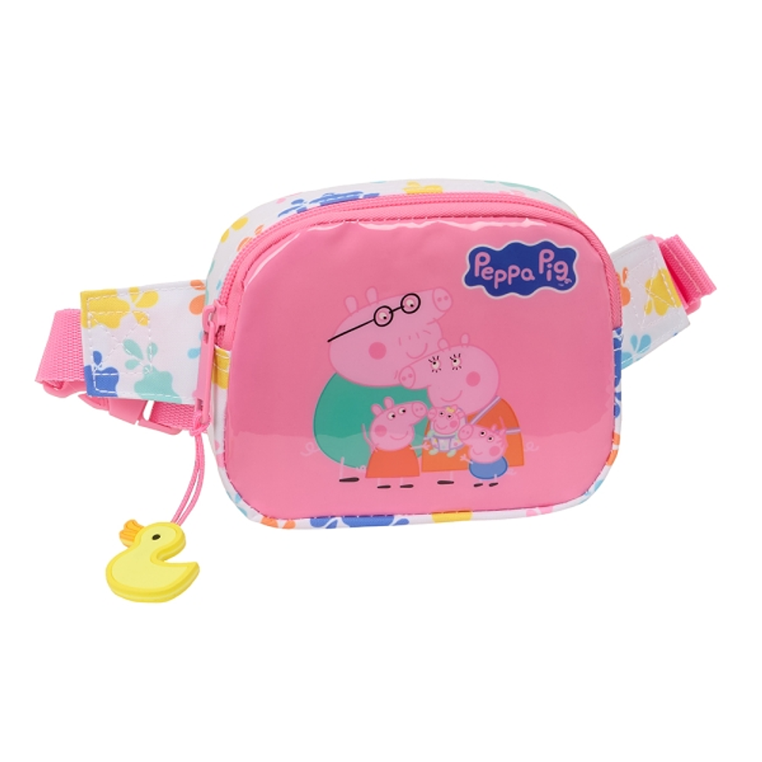 Safta Peppa Pig Baby Pig Bolsa de Cintura Infantil - Cintas Ajustables - 0.62L - Material Resistente - 140x40x110mm - Color Rosa 1