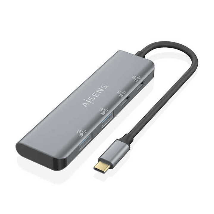 Aisens Hub USB 3.2 GEN1 5G USB-C - USB-C/M-2xUSB-C/H-2xUSB-A/H - 15cm - Color Gris 1