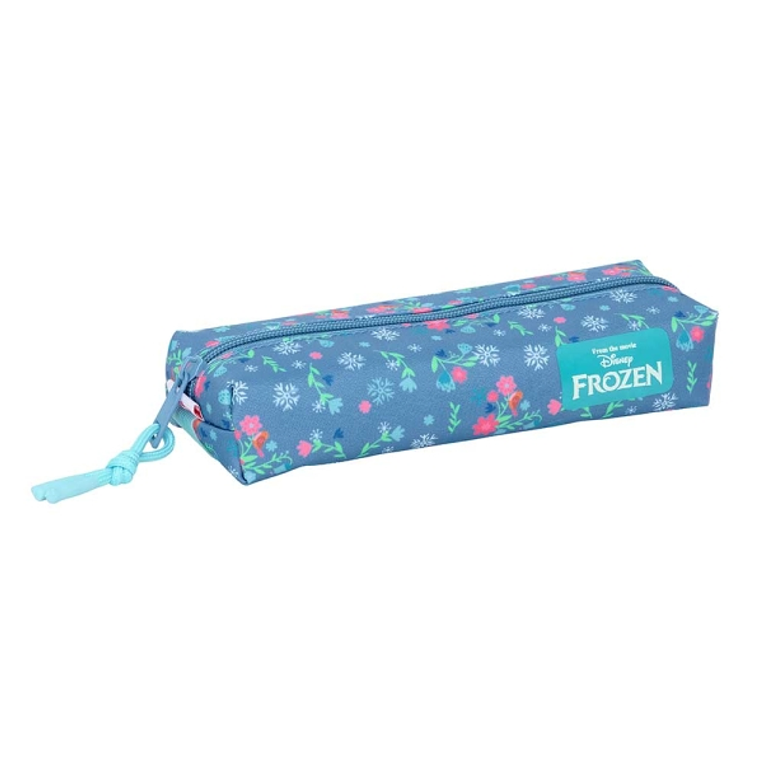 Safta Frozen Portatodo - Cremallera - Goma Elastica - 0.53L - 220x70x40mm - Color Azul 1