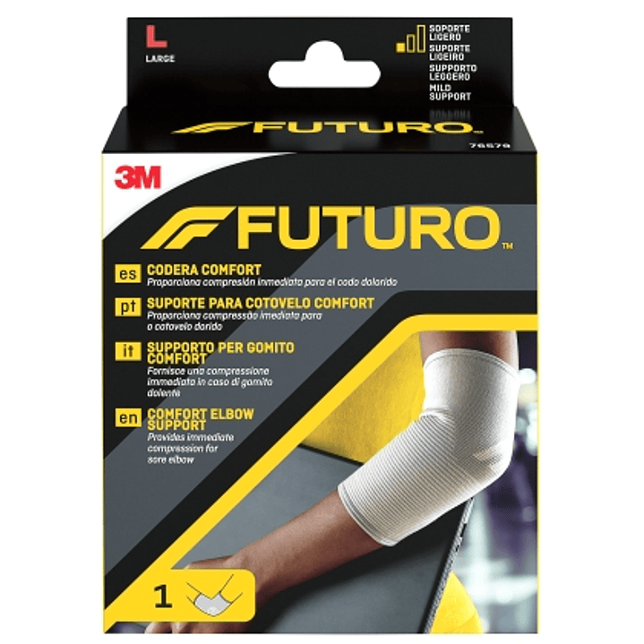 Futuro Comfort Codera - Talla L (28 - 30.5cm) - Transpirable - Elastico - Anatomico - Color Gris 1