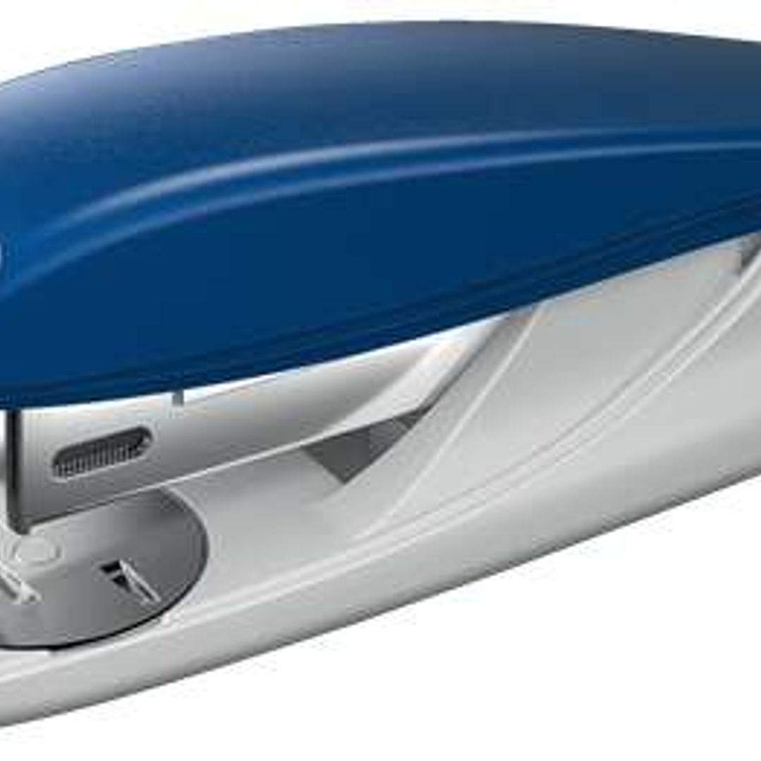 Petrus 210 Grapadora - Hasta 25 Hojas - Extraegrapas Integrado - Grapado Abierto, Cerrado y Clavado - Color Azul 1