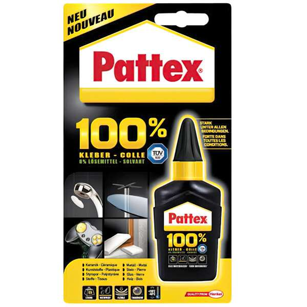 Pattex 100% Adhesivo Versatil - 50gr - 100% Ingredientes Activos - 0% Disolventes - Fuerte en Cualquier Condicion 1