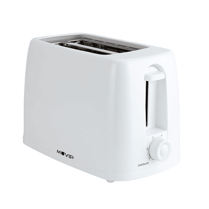 Muvip MV0642 Tostadora de Pan 650W - Capacidad para 2 Rebanadas - 6 Niveles de Tostado - Boton de Cancelacion - Bandeja Inferior Extraible para Limpie 1