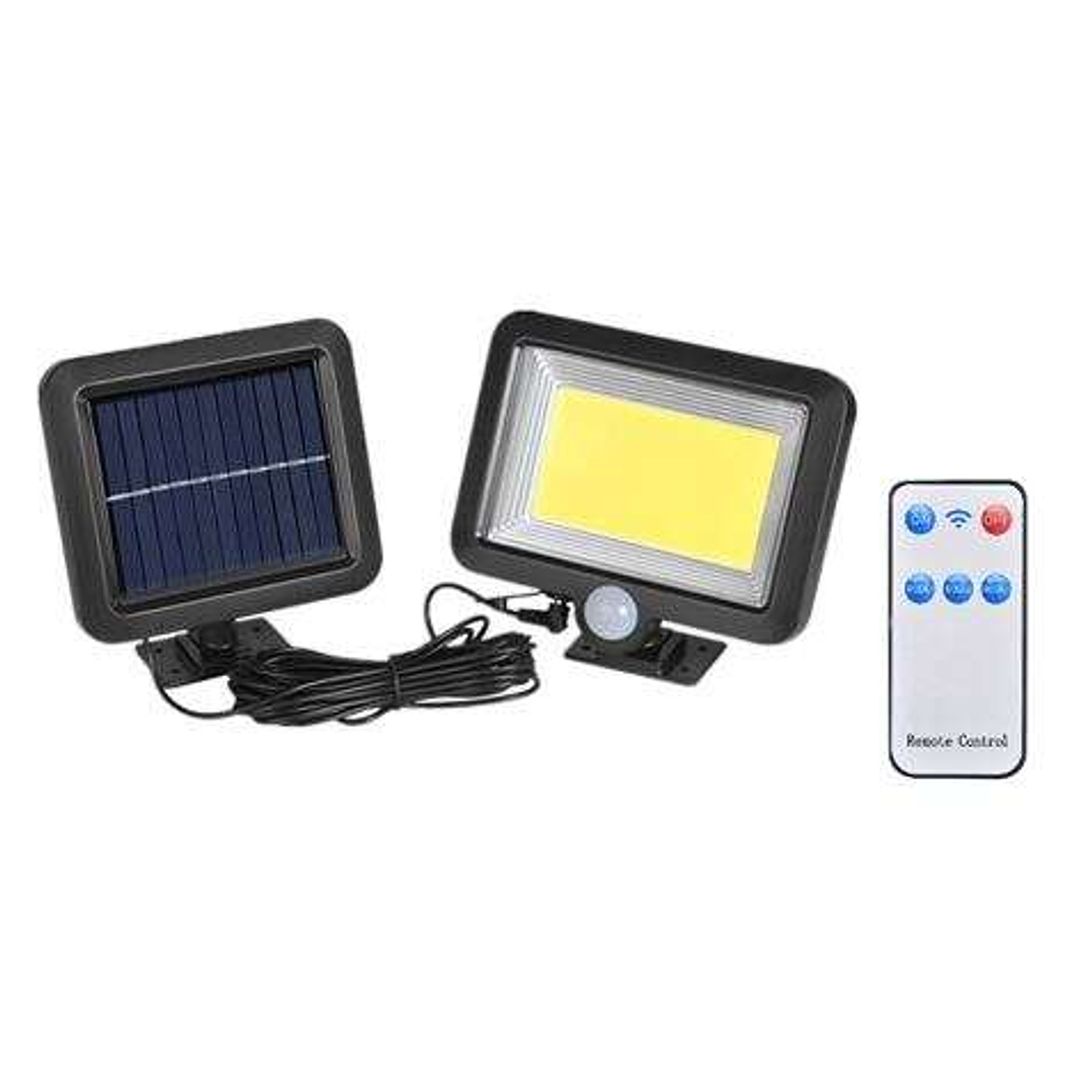 Elbat Foco Solar + Mando - 1000LM - Luz Fria 6500K - Sensor de Movimiento - Bateria 1200mah 1