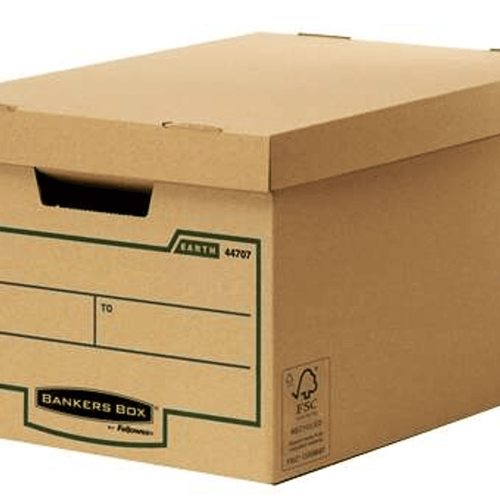 Fellowes Bankers Box Earth Maxi Contenedor de Archivos - Montaje Manual - Carton Reciclado Certificacion FSC - Color Marron 1