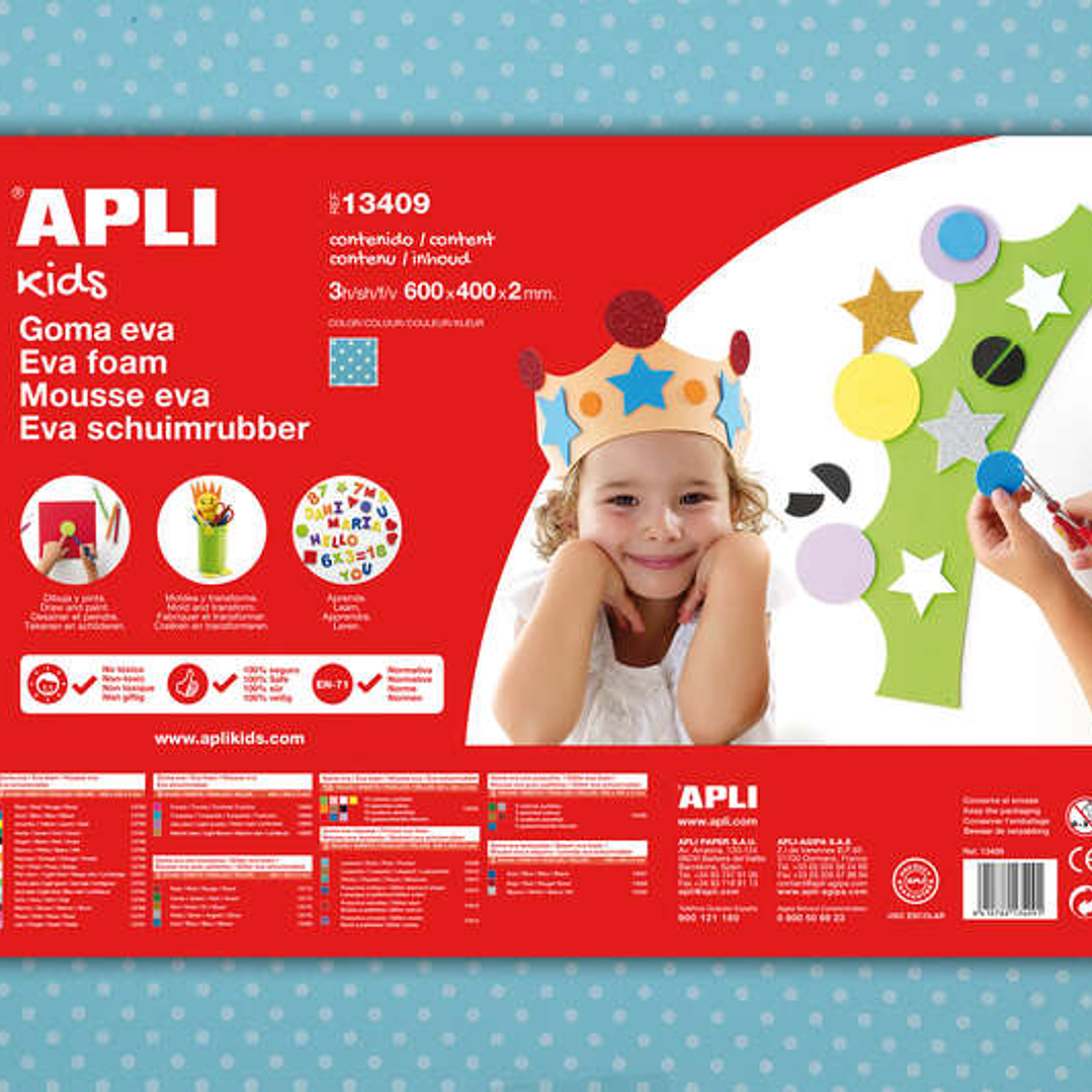 Apli Goma Eva Impresa Lunares 600x400mm - 3 Hojas de Alta Calidad y Resistencia 1