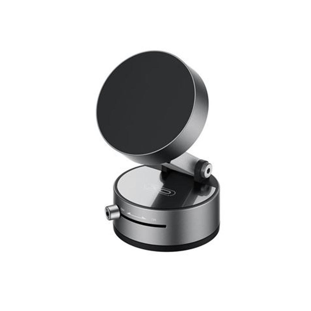 XO C170 Soporte Magnetico de Coche para Smartphones - Fijacion por Vacio - Rotacion 360º - Boton de Liberacion  - Aro Metalico Incluido - Color Negro 1