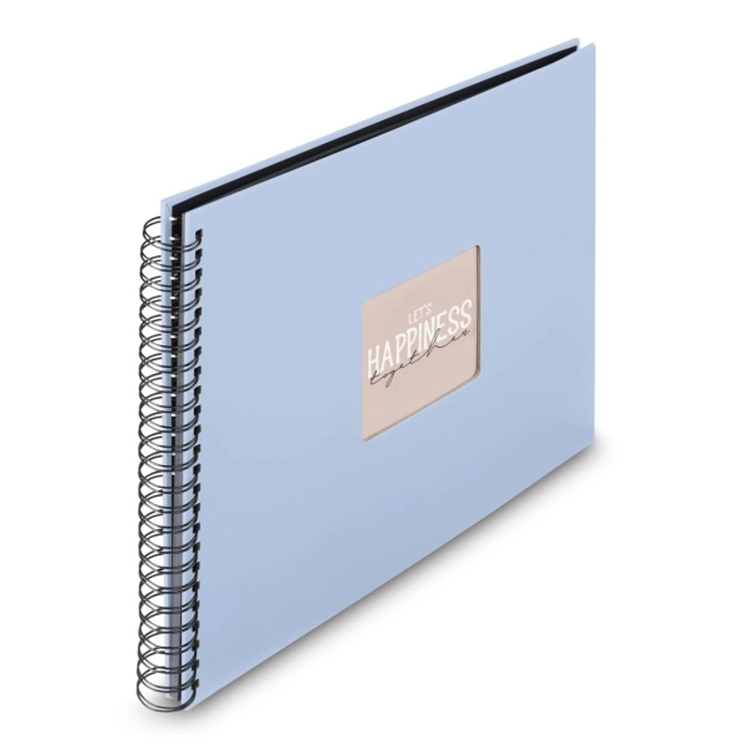 Hama Fine Art Album de Fotos con Espiral - 50 Paginas Negras - Tapa de Papel - 36x32cm - Color Azul 1