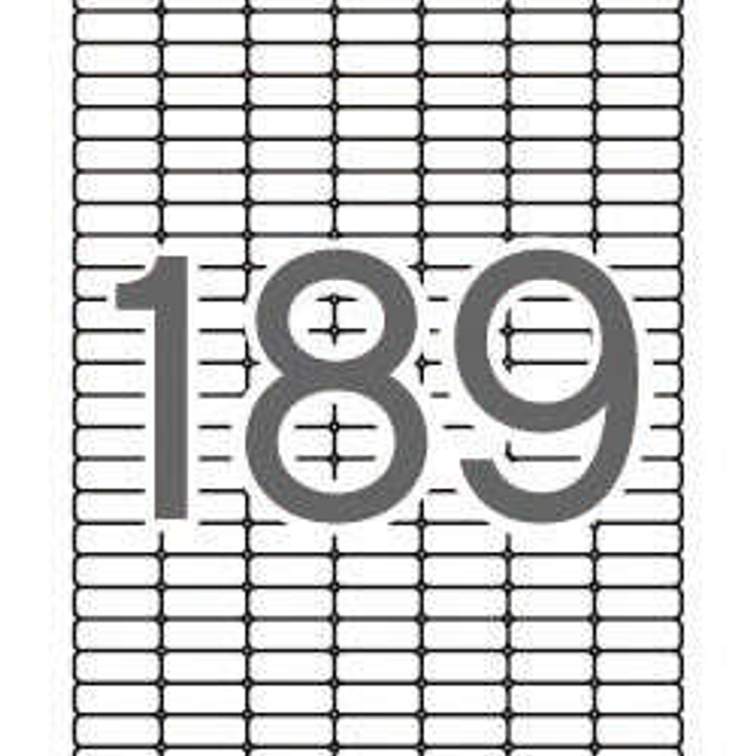 Apli Pack de 4.725 Etiquetas 25.4x10.0mm - 25 Hojas x 189 Etiquetas - Adhesivo Removible - Cantos Romos - Color Blanco 1