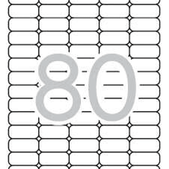 Apli Pack de 2.000 Etiquetas 35.6x16.9mm - 25 Hojas por 80 Etiquetas - Adhesivo Removible - Cantos Romos - Aptas para Impresion Inkjet, Laser - Color  1
