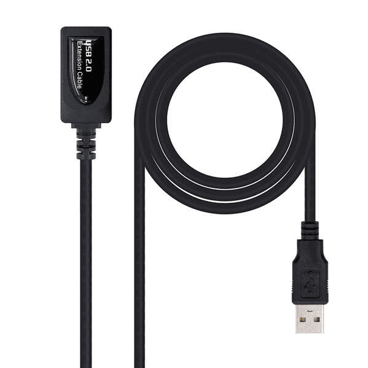 Nanocable Cable Prolongador con Amplificador USB-A 2.0 Macho a USB-A Hembra 10m 1