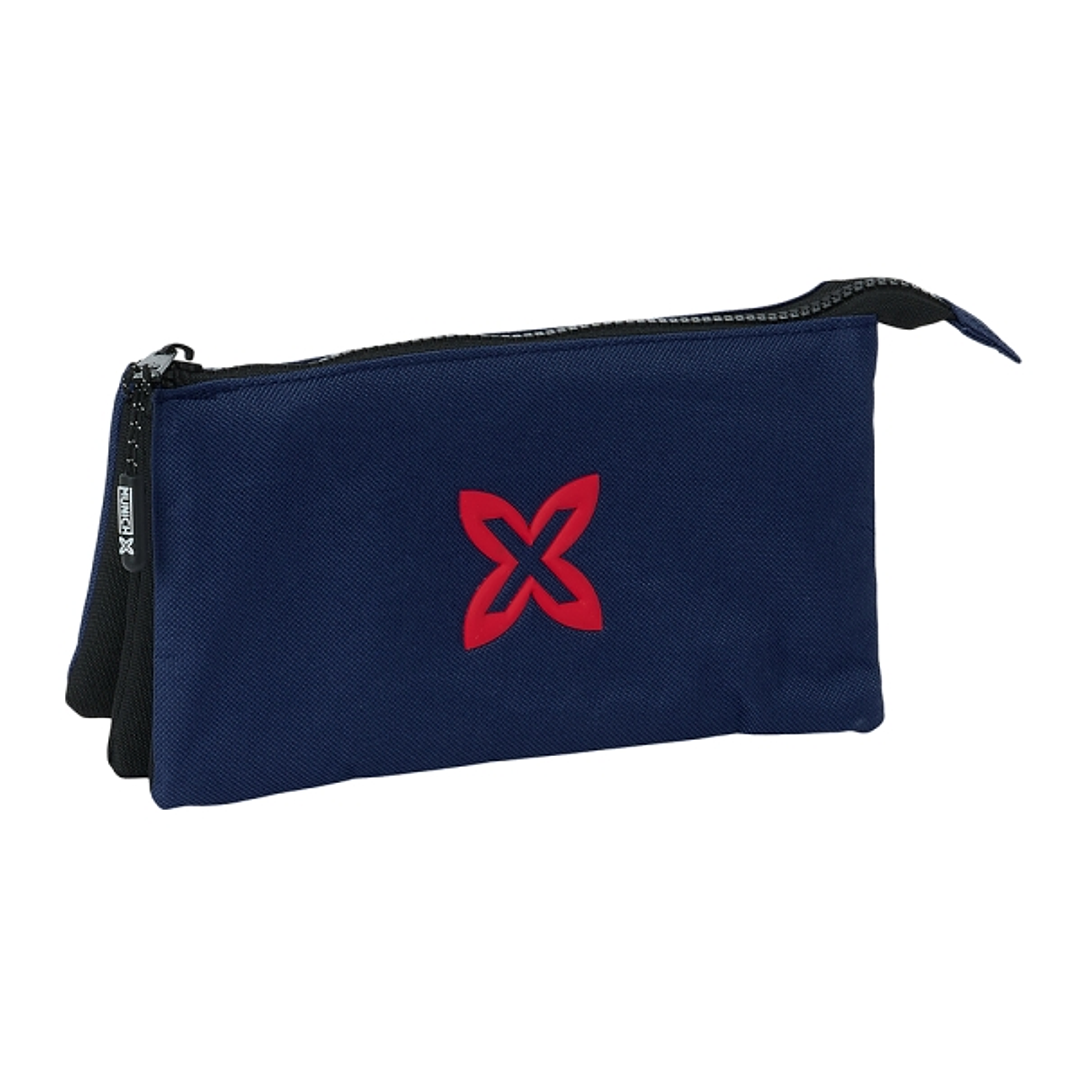 Safta Munich Basicos Estuche Portatodo - 3 Compartimentos - 22x12x3cm - Color Azul Marino 1