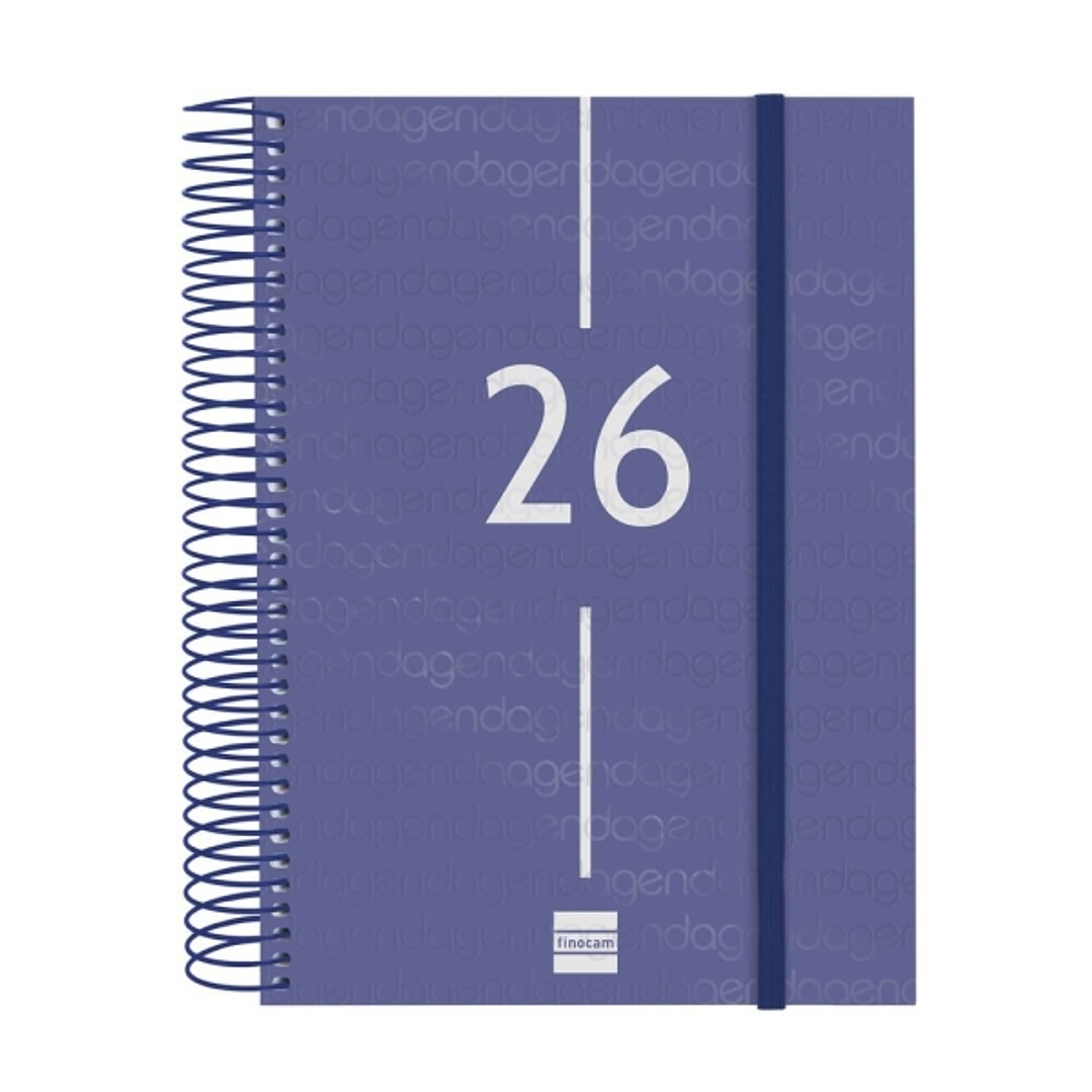 Finocam Year Agenda de Espiral - Tapa Ligera - Formato E10 - 175x29x212mm - 1 Dia por Pagina - Color Azul 1