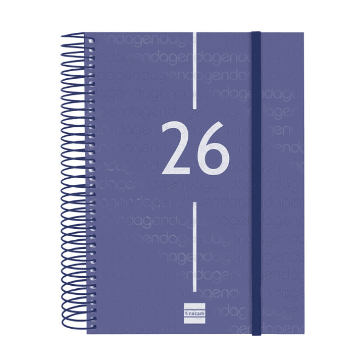 Finocam Year Agenda de Espiral - Tapa Ligera - Formato E10 - 175x29x212mm - 1 Dia por Pagina - Color Azul 1
