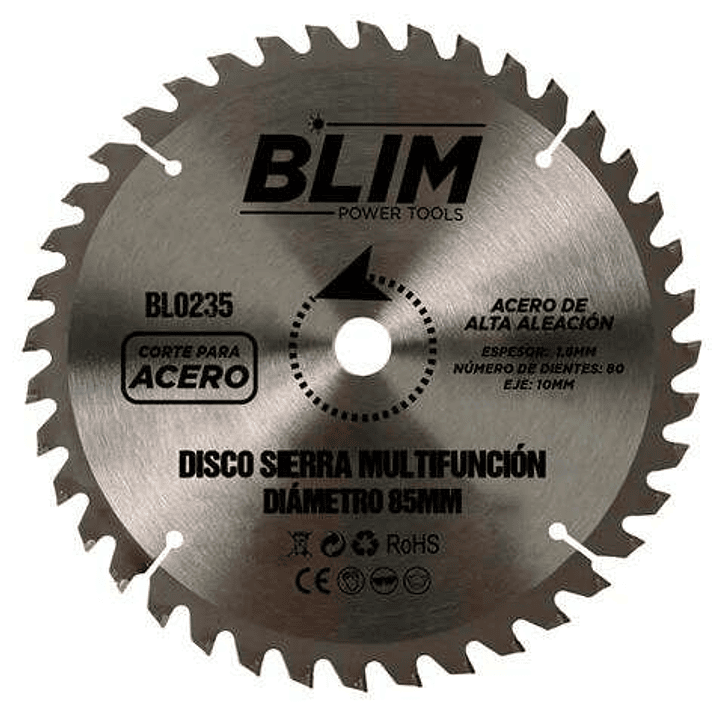 Blim Disco Corte de Acero para Sierra Multifuncion 85mm - 80 Dientes con Recubrimiento en Carburo de Tungsteno 1
