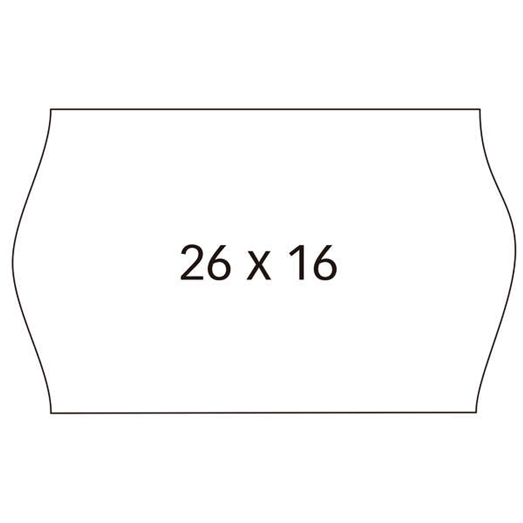 Apli Pack con 6 Rollos de 1.000 Etiquetas Blancas para Maquinas Etiquetadoras de Precios de 2 Lineas - Tamaño 26x16mm - Adhesivo Permanente - Compatib 1