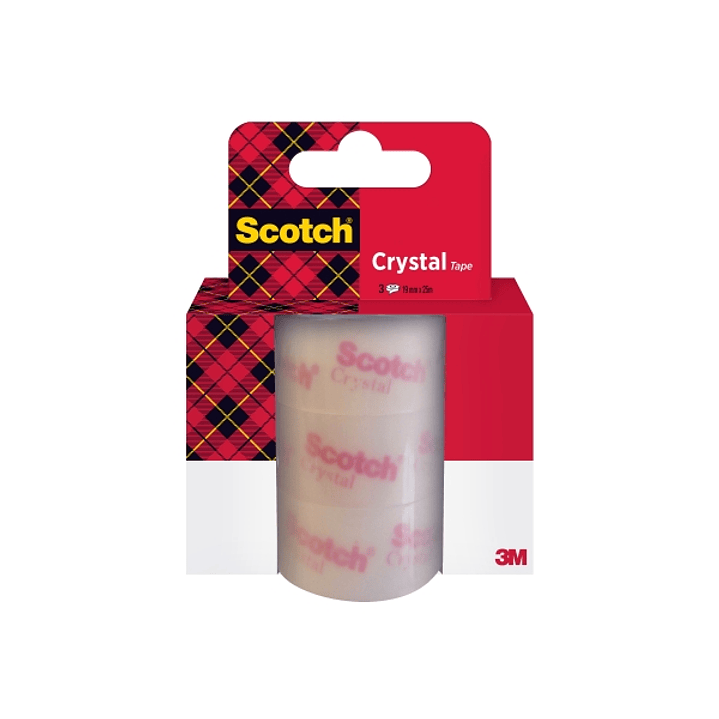 Scotch Crystal Pack de 3 Cintas Adhesivas - Recambio - 19mm x 25m - Color Transparente 1