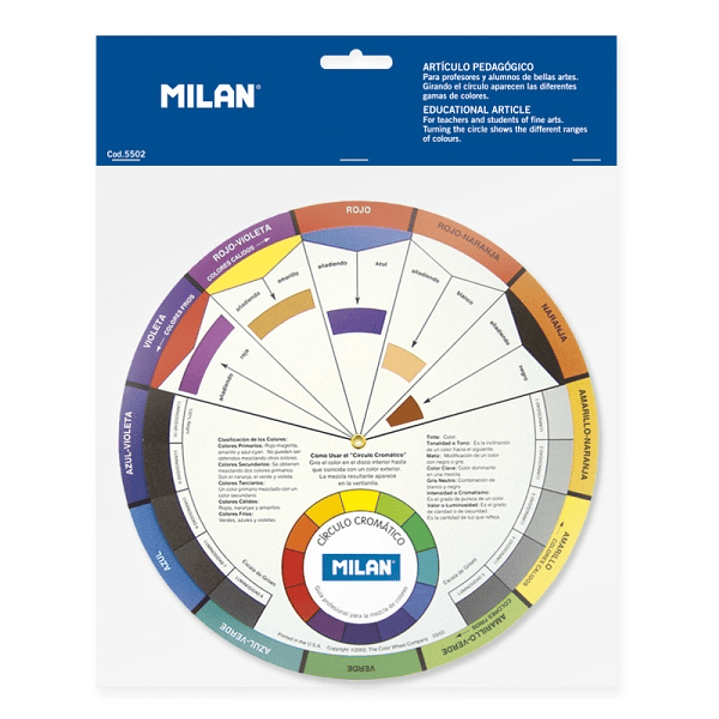 Milan Circulo Cromatico Pedagogico - Visualiza Mezclas de Colores - 23.5cm - Color Blanco 1