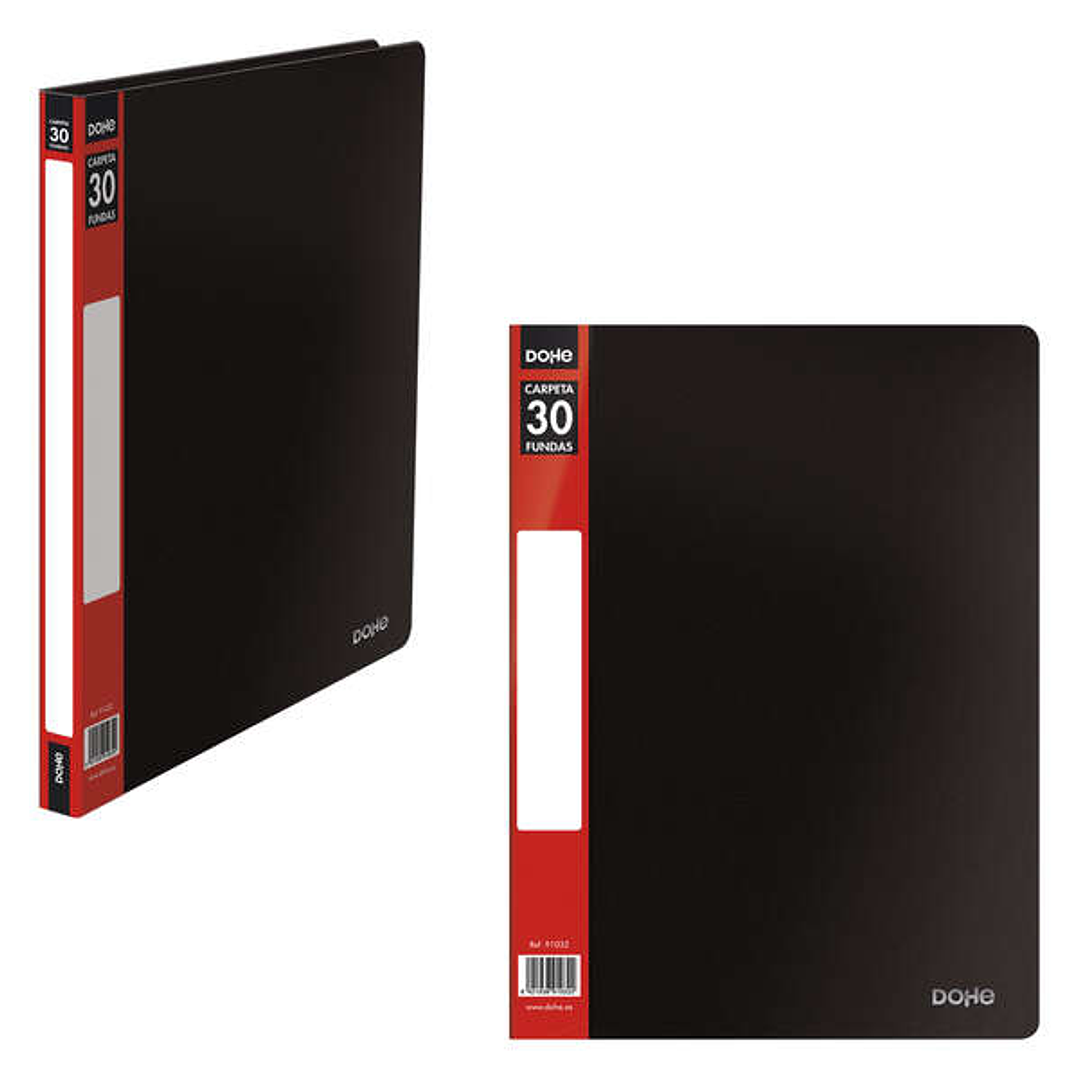 Dohe Carpetas con Fundas Din A4 - Tapa de Polipropileno Opaco - Bolsillo en Lomo - Fundas Transparentes Soldadas - Bolsa Individual 1