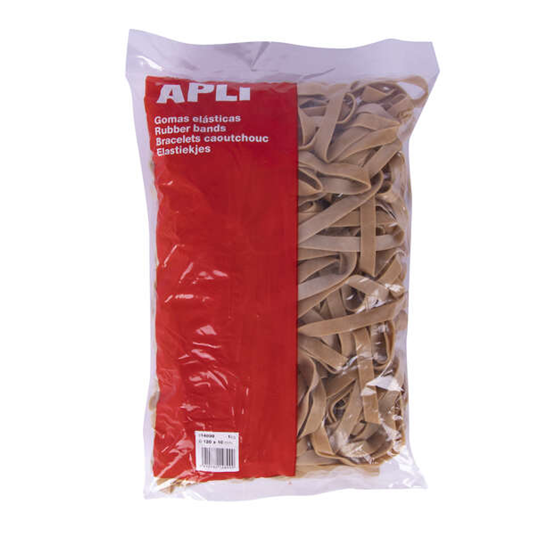 Apli Gomas Elasticas de Caucho Natural - Ø 120 x 10mm - Gran Elasticidad y Resistencia - Contenido 1kg 1