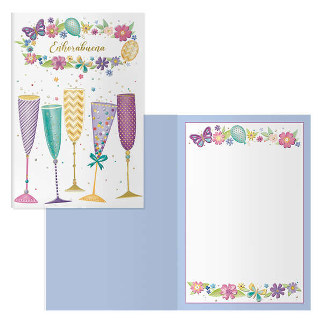 Dohe Pack de 6 Tarjetas de Felicitacion - 11.5x17cm - Impresion a Todo Color - Estampaciones con Pelicula de Color - Estampacion en Seco - Papel Offse 1