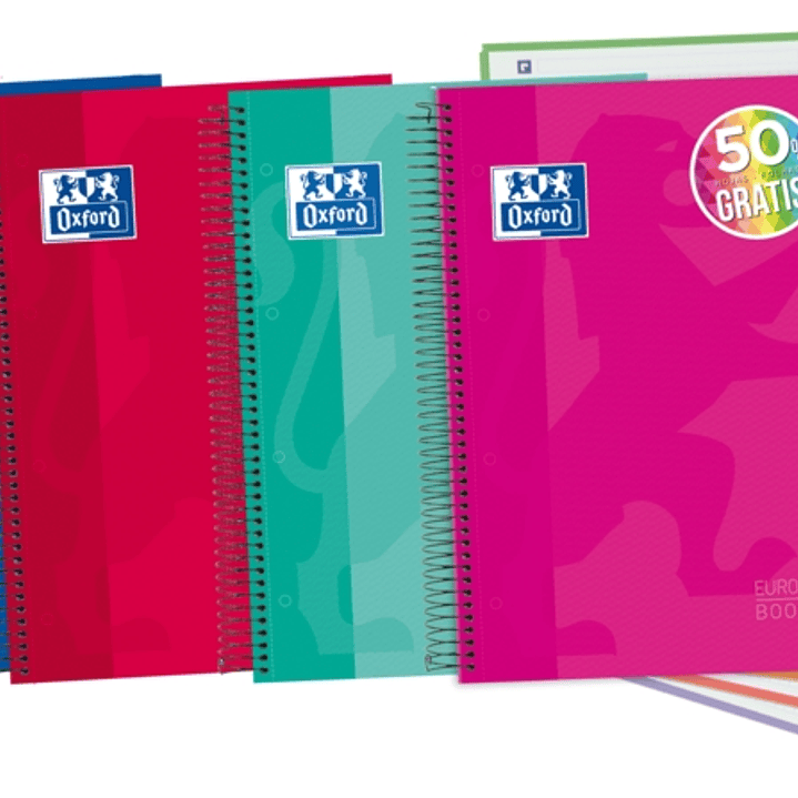 Oxford School Classic A4+ Europeanbook - Tapa Extradura - 5 Liso - 120 Hojas - Colores Surtidos 1