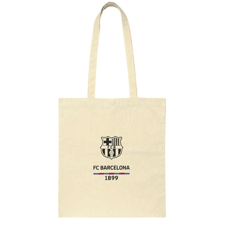 Safta F.C.Barcelona Tote Bag Bolsa de Tela - 38x42cm - Color Blanco 1