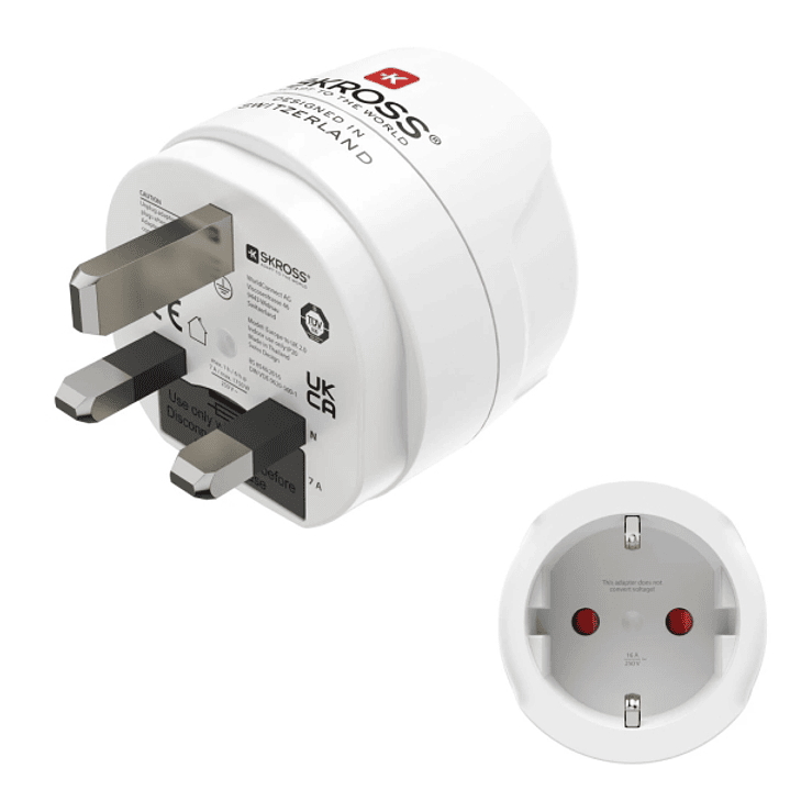 Hama Adaptador de Viaje Toma Tipo G - Potencia hasta 3250W - Hembra Tipo Schuko - Voltaje 100-250V - Color Blanco 1