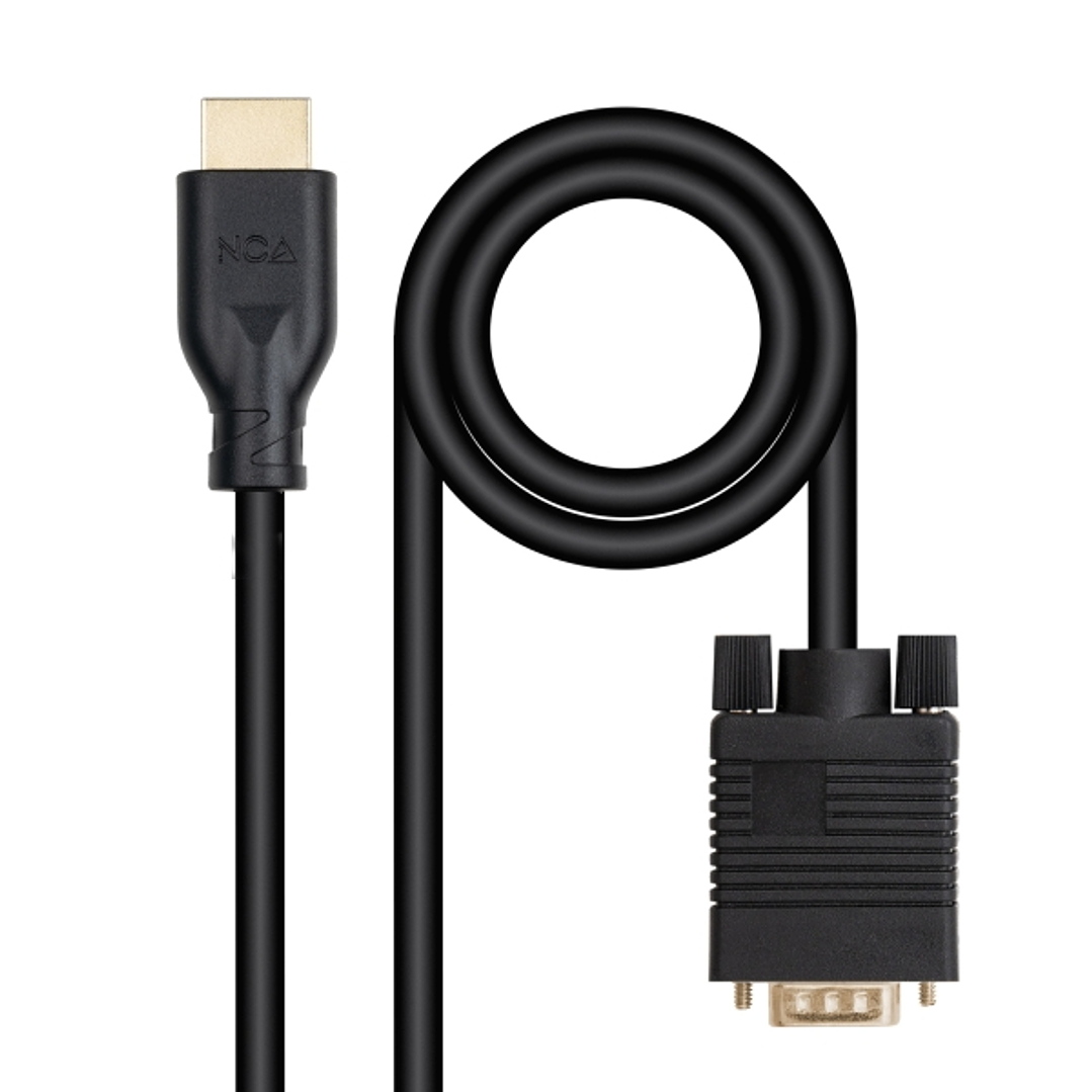 Nanocable Cable Conversor VGA a HDMI - VGA/M-HDMI/M -  1.8m - Color Negro 1