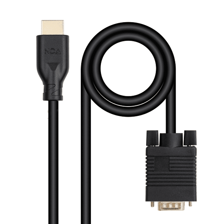 Nanocable Cable Conversor VGA a HDMI - VGA/M-HDMI/M -  1.8m - Color Negro 1