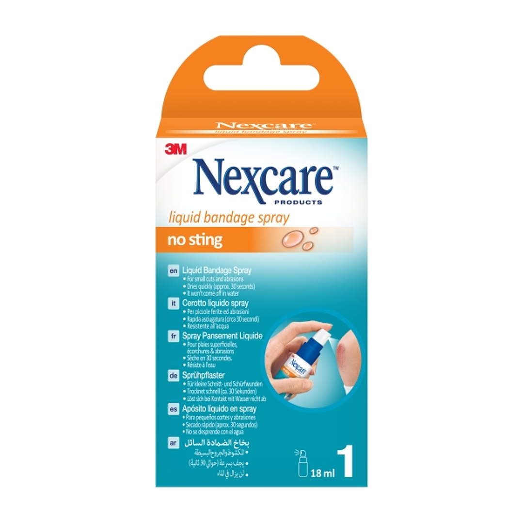 Nexcare Aposito Liquido - 18ml - Sin Alcohol - Secado Rapido - Impide Entrada de Agua - Transpirable - Color Transparente 1