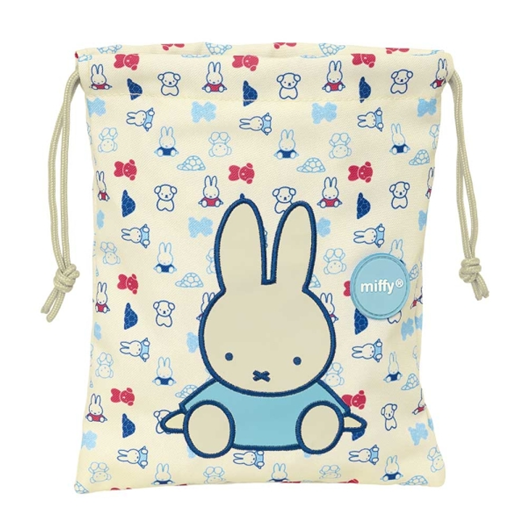 Safta Miffy Buddy Minisaco con Cordon de 1L - Material Reciclado - Repele Agua - 200x250mm - Color Beige 1