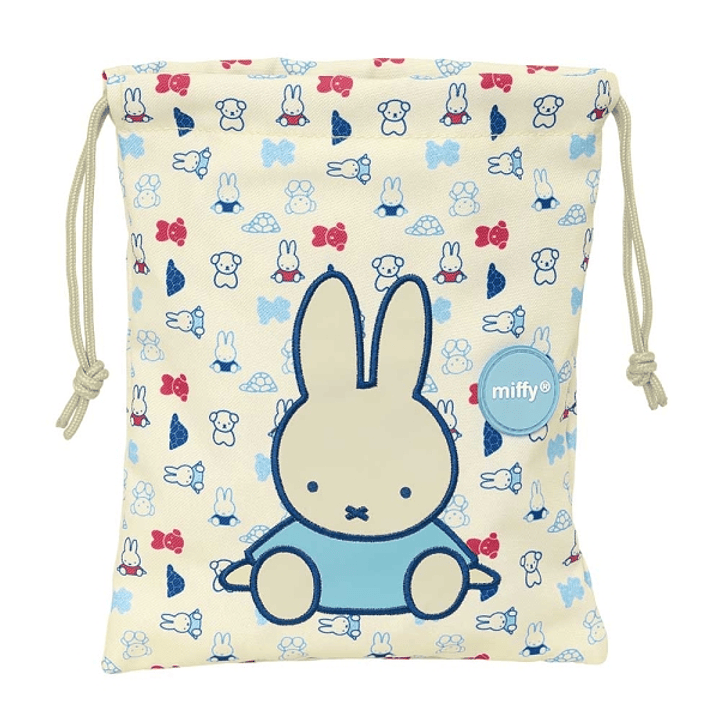 Safta Miffy Buddy Minisaco con Cordon de 1L - Material Reciclado - Repele Agua - 200x250mm - Color Beige 1