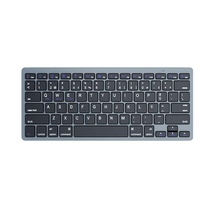 Ewent Teclado de Viaje - Modo Ahorro de Energia - Bluetooth 3.0 - Disposicion Portuguesa QWERTY PT - 2x Bateria AAA (Incluida) - 18 Teclas Multimedia  1