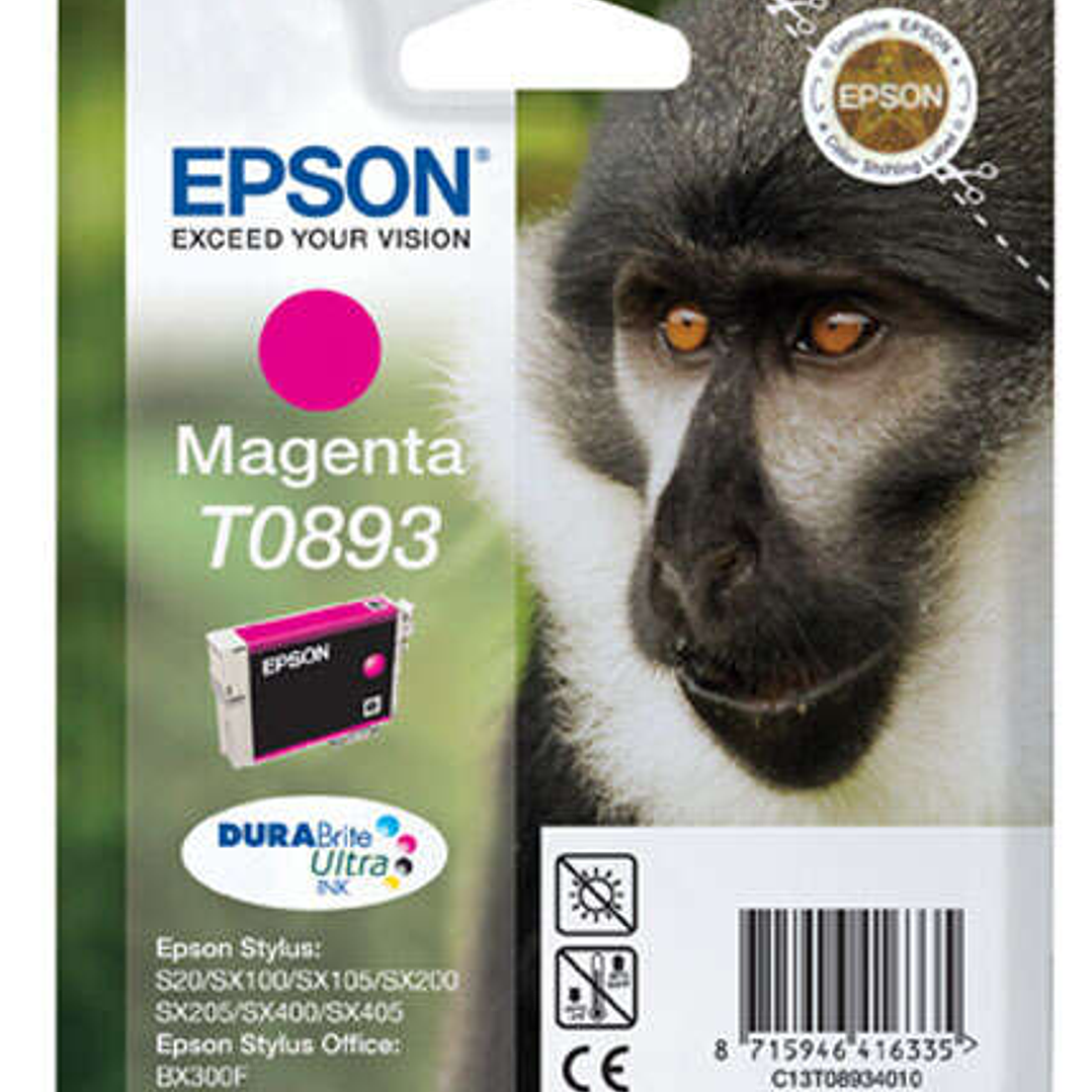 Epson T0893 Magenta Cartucho de Tinta Original - C13T08934011 1