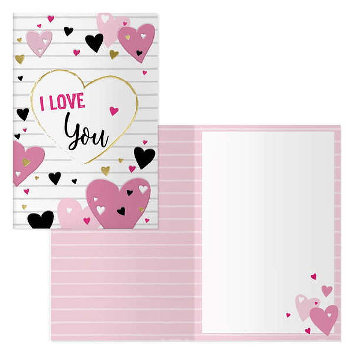 Dohe Pack de 6 Tarjetas de Felicitacion de San Valentin - 11.5x17cm - Impresas a Todo Color - Estampaciones con Pelicula de Color - Estampacion en Sec 1