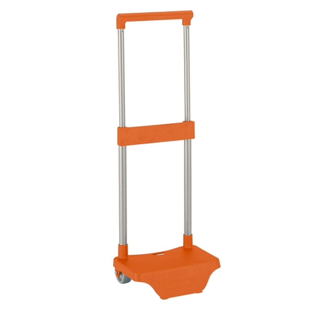 Safta Carro Portamochilas - Sujecion Universal - Material Resistente - Ruedas Silenciosas - 26x10x34cm - Color Naranja 1
