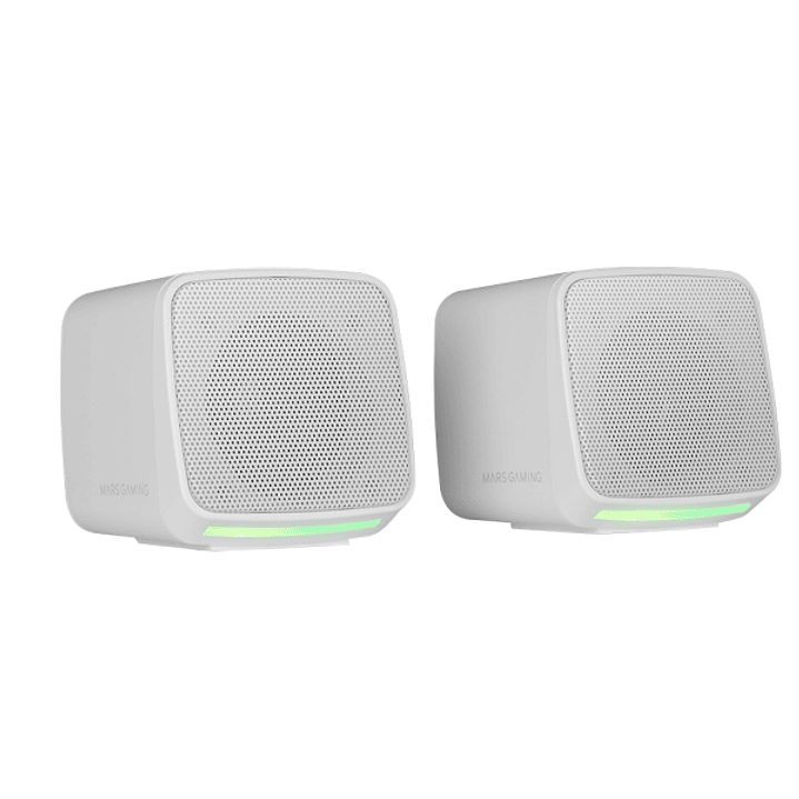 Mars Gaming MS-PRO Altavoz Compacto de 10W - Alimentacion USB - Luces RGB - Jack 3.5mm - Cable de 80cm - Color Blanco 1