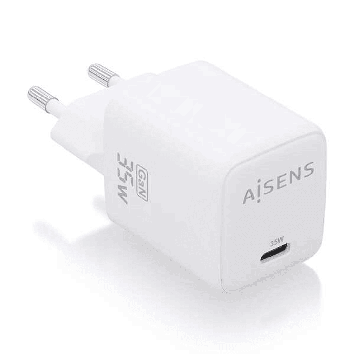 Aisens Cargador Gan 35W - 1xUSB-C PD3.0 QC4.0 - Color Blanco 1