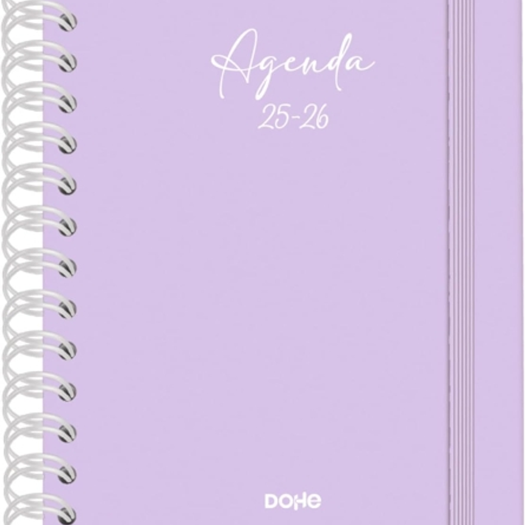 Dohe Serenity Agenda Escolar 25/26 Espiral Wireo A5 - Semana Vista - Papel 80g/m2 - 4 Hojas de Pegatinas - Cubierta de Carton Plastificado - Cierre c 1