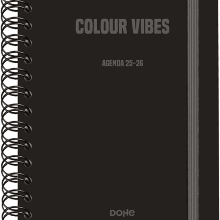 Dohe Colour Vibes Agenda Escolar 25/26 Espiral Wireo A5 - Semana Vista - Papel 80g/m2 - 4 Hojas de Pegatinas - Cubierta de Carton Plastificado - Cier 1