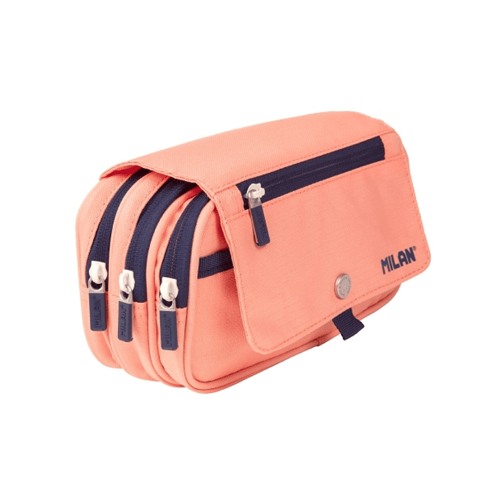 Milan Coleccion 430 Portatodo de Gran Capacidad - 3 Bolsillos con Cremallera y Un Pequeño Bolsillo Frontal - Color Rosa 1