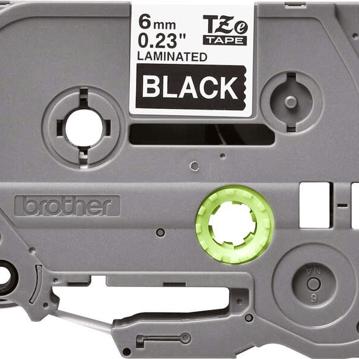 Brother TZe315 Cinta Laminada Original de Etiquetas - Texto blanco sobre fondo negro - Ancho 6mm x 8 metros 1