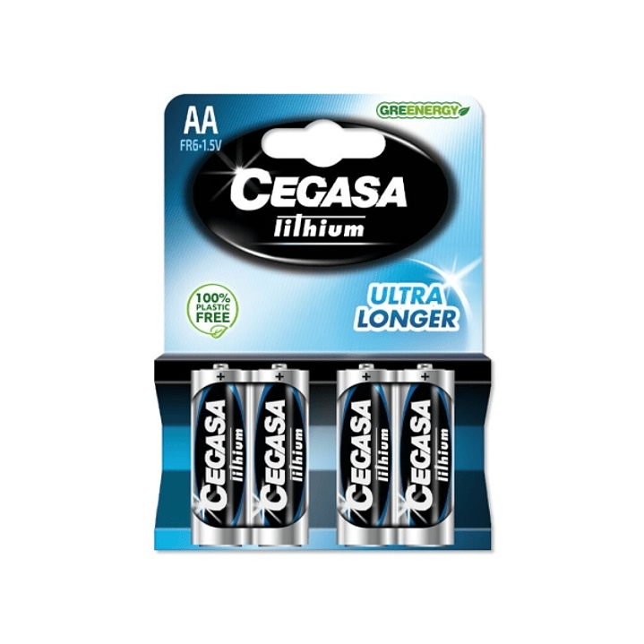 Cegasa Lithium Pack de 4 Pilas de Litio AA FR6 1.5V 1