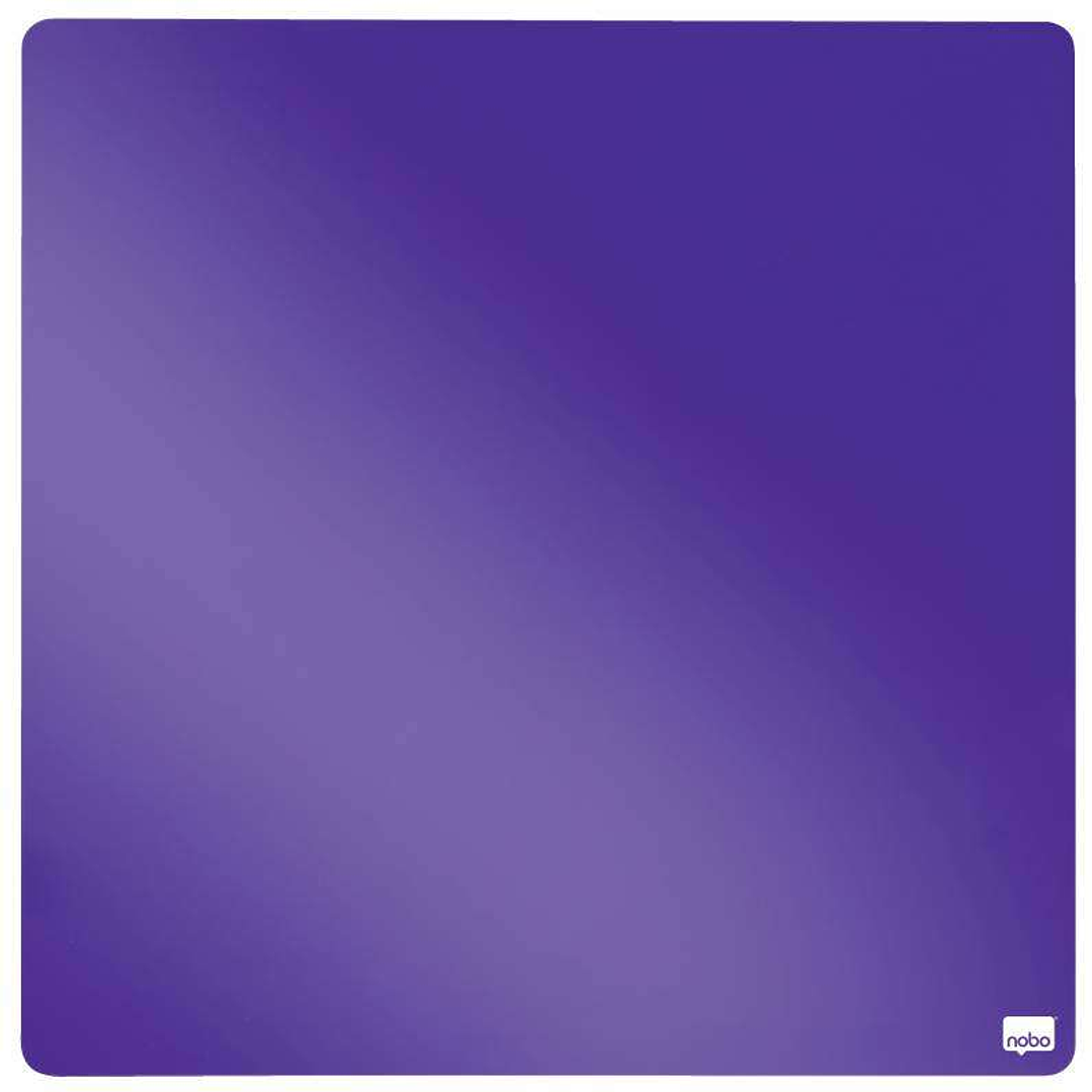 Nobo Tile Mini Pizarra Magnetica 360x360mm - sin Marco - Almohadillas Adhesivas e Imanes - Diseño Creativo y Colorido - Color Violeta 1