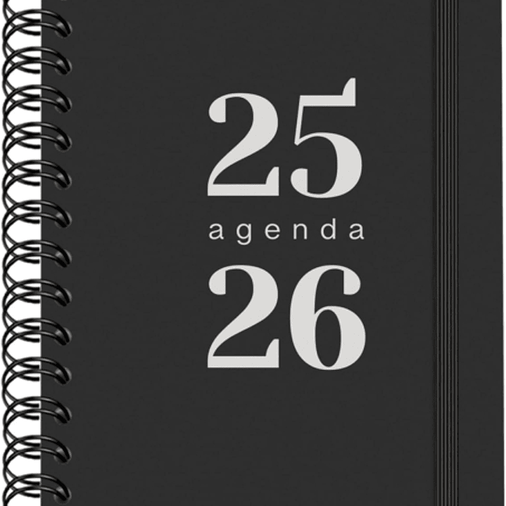 Dohe Grammar Agenda Escolar 25/26 Espiral A5 - Dia Pagina - Papel 80g/m2 - Cubierta de Polipropileno - Cierre de Goma Elastica - Color Negro 1