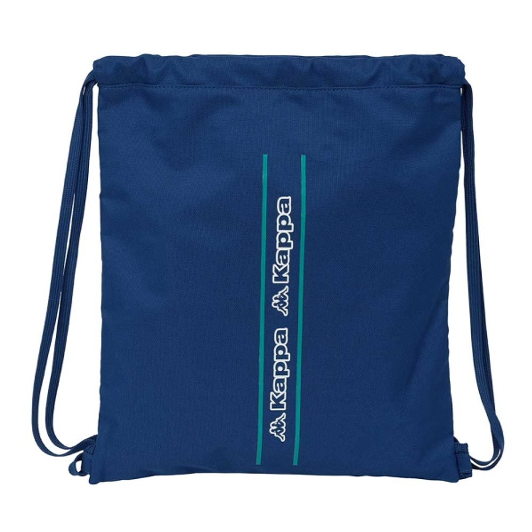 Safta Kappa Marino Saco Plano - Bolsillo con Cremallera - Cierre con Cordones - 5L - Ligero y Portatil - 350x10x400mm - Color Azul Marino 1