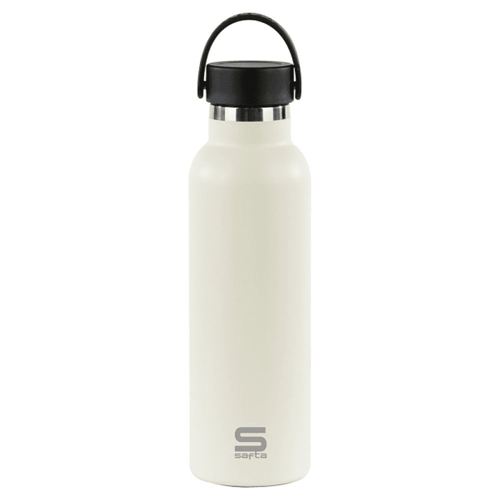 Safta Botella Termo de 600ml - Acero Inoxidable - Asa Superior - Color Blanco 1